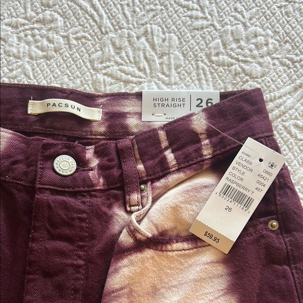 PacSun Raspberry Tie-Dye High Rise Jeans - Picture 2 of 4